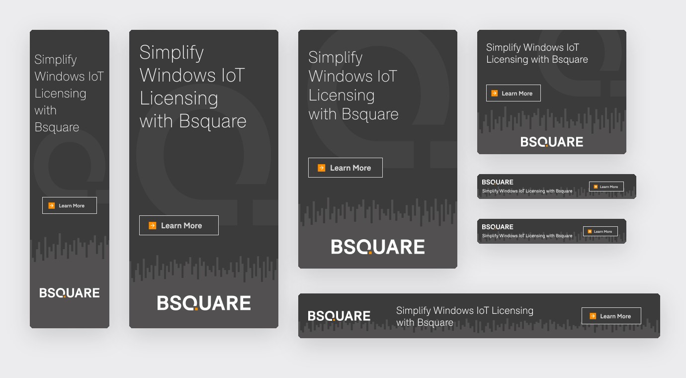 One Kontron display ad in seven sizes, from a tall skyscraper to a thin leaderboard